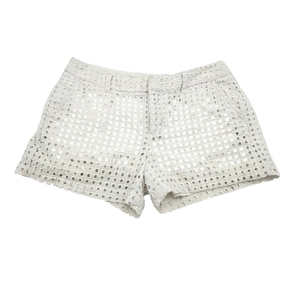 White KHakis by GAP Eyelet Lace City 3” Shorts Size 4 Cotton Lined Pockets